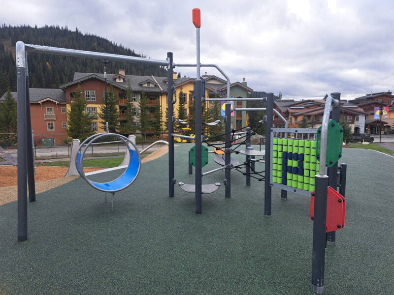 Kids playing in playground at Sun Peaks Resort