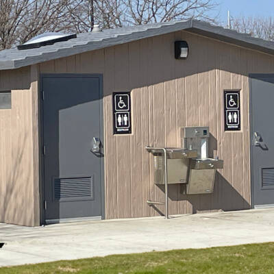 Cortez flush restroom Cortez Two separate single-user, fully accessible flush restrooms.