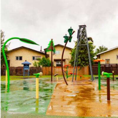 Grayling Terrace spray park in fort mcmurry alberta