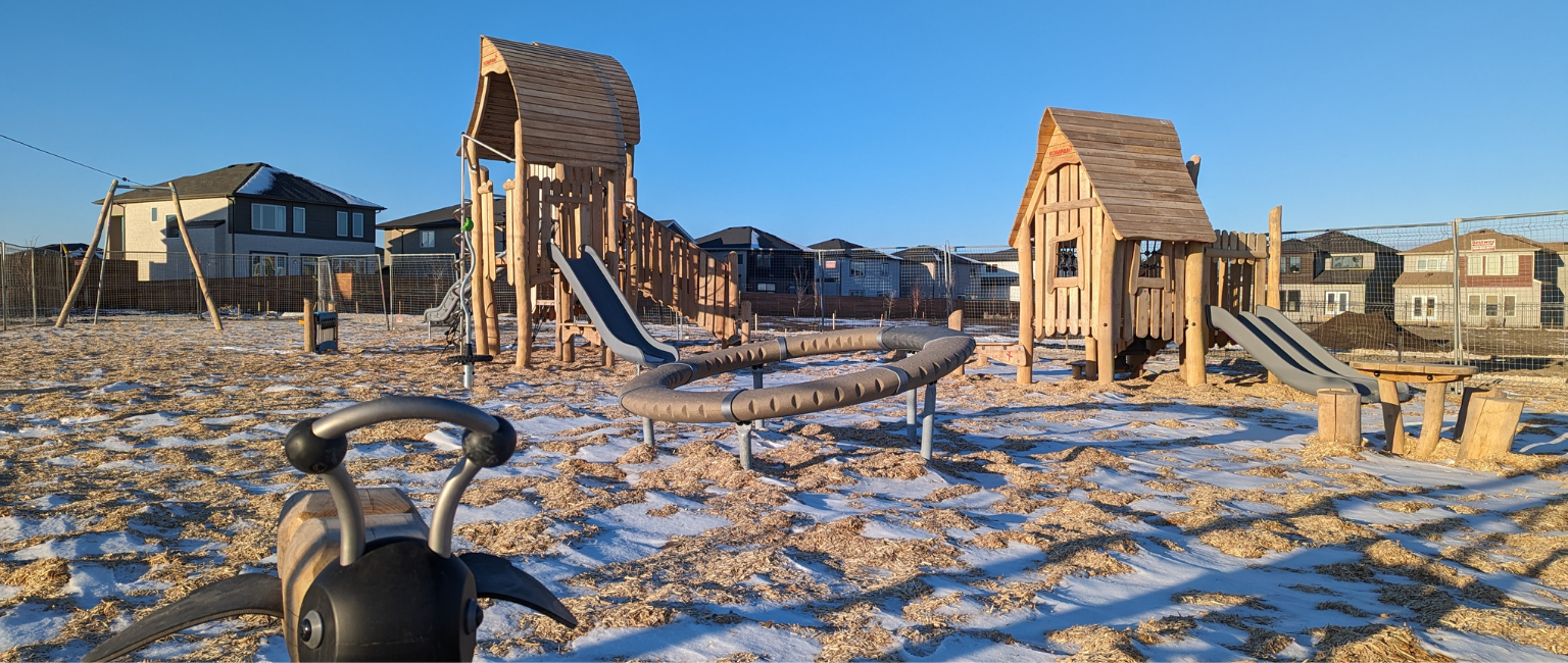 3 Parkworks playground in the snow during the winter months
