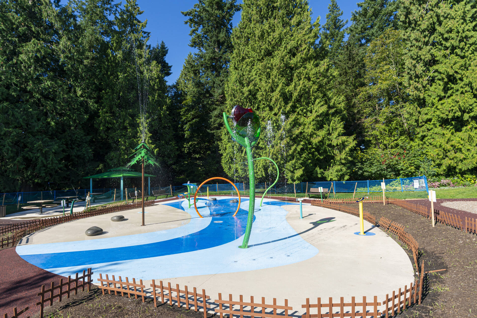 Brand new community splash pad in White Rock, BC