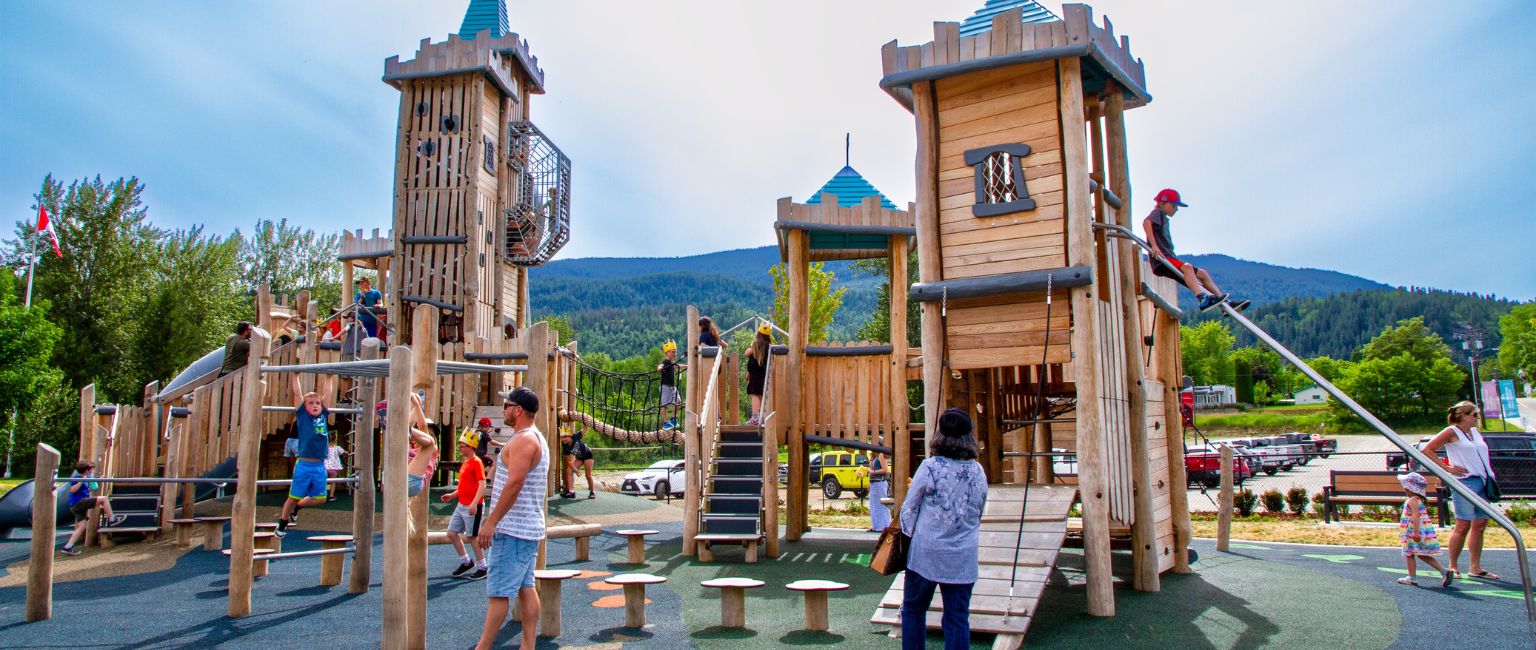 Millenium Park castle playground in Castlegar, BC