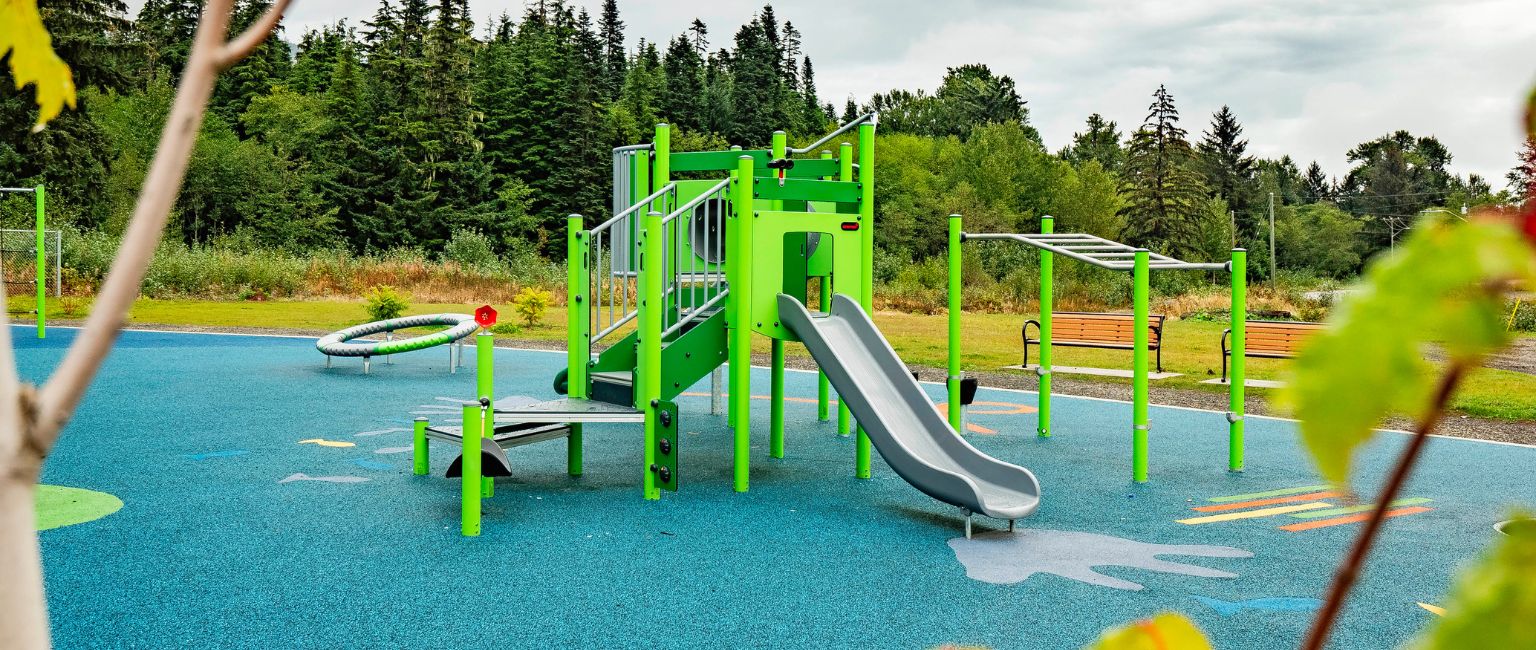 KOMPAN playground structure in Laxgalts'ap, BC community